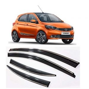 rain window door visor wind deflectors and sunshield protectors For Tiago - black